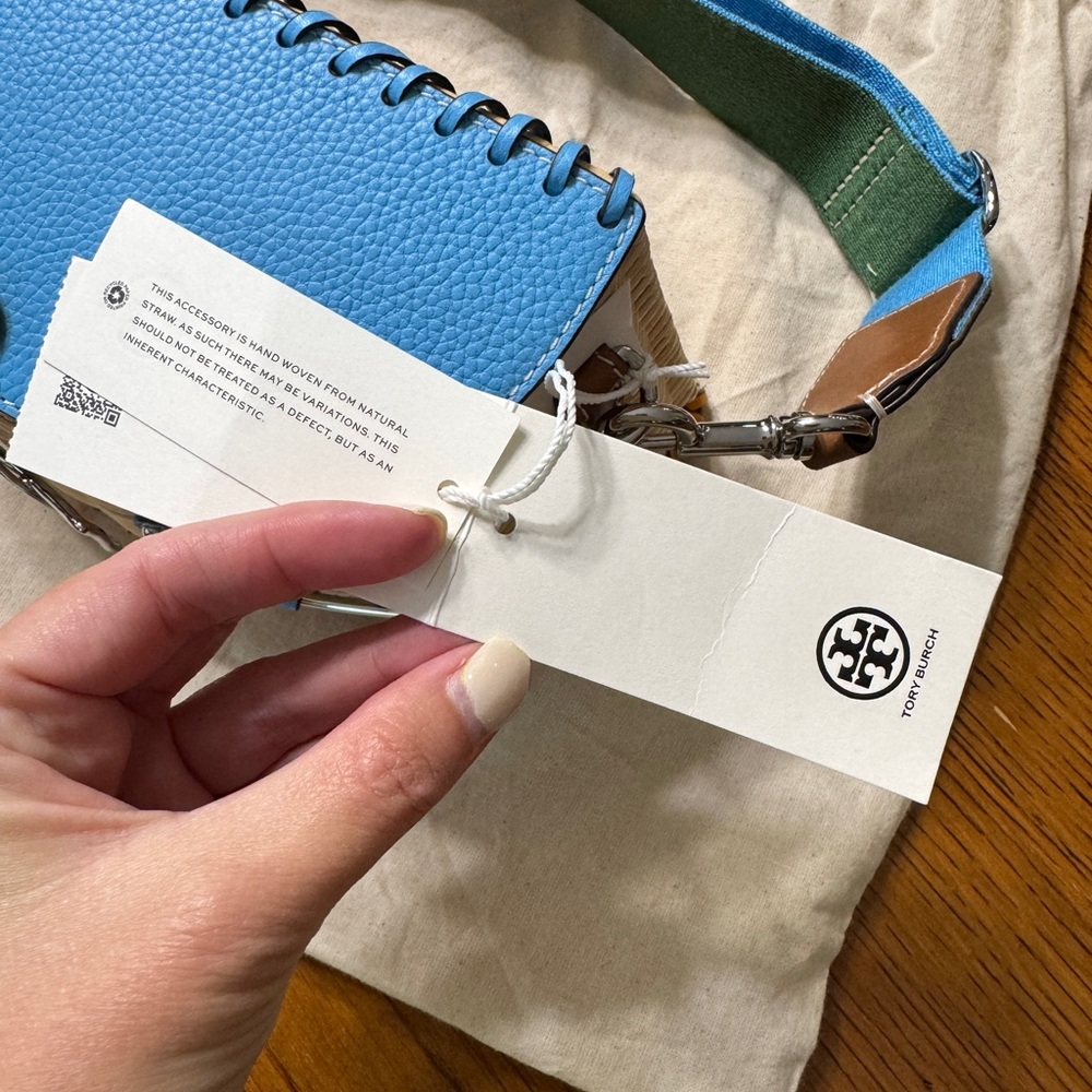 Tory Burch Woven Wicker Fisherman Crossbody Bag Purse - Picture 9 of 10